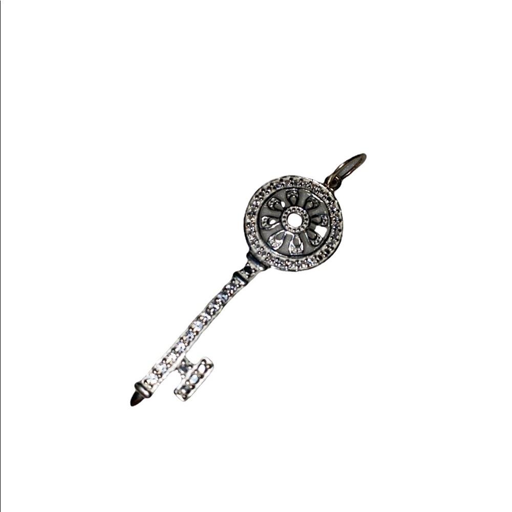 Vintage .925 Sterling Silver Key Necklace Pendant
